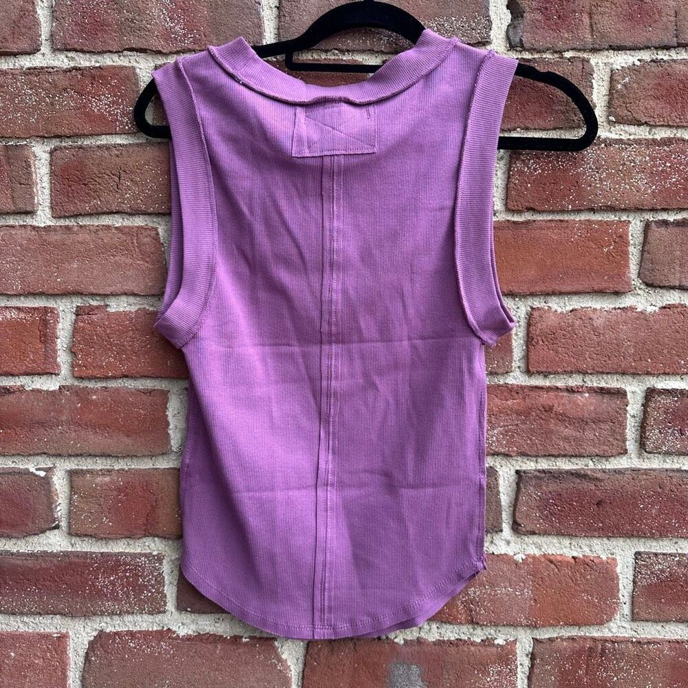 Free People X We The Free Kate Ribbed Stretch Tank Top Grape Womens S NEW - Picture 8 of 8